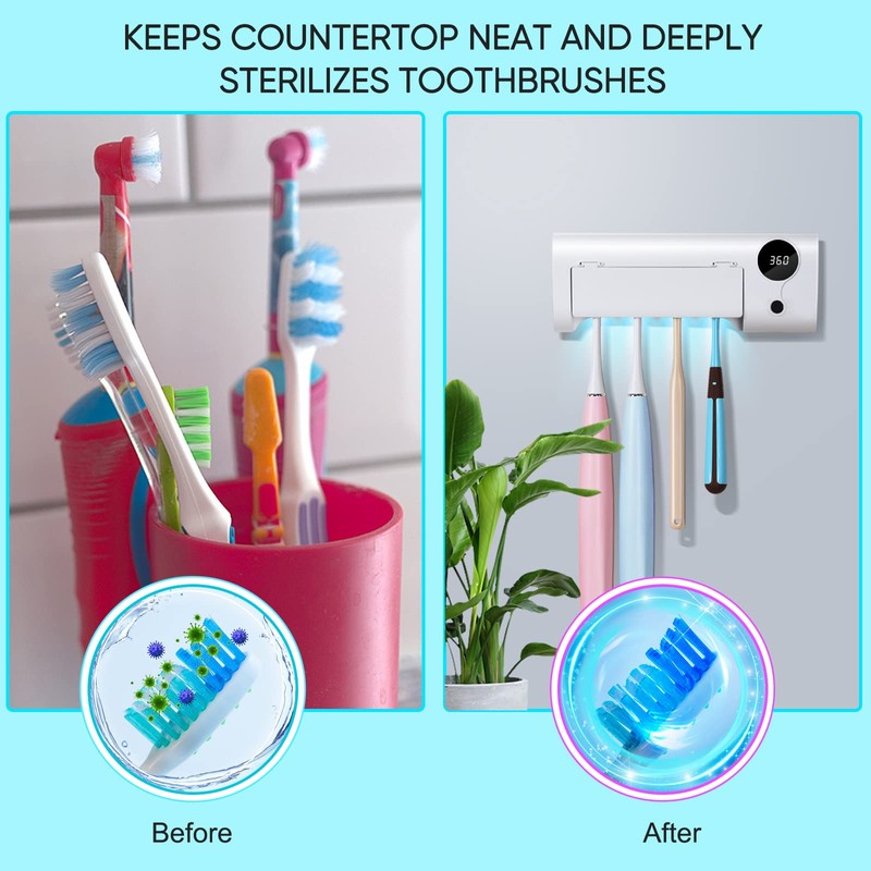 StarWin UV Toothbrush Cleaner, Timer Function, Rechargeable Tooth Brush Holder