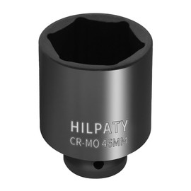 Hlipaty Impact Socket 46mm, 1/2" Square Drive 6 Point Cr-Mo Deep Socket, 78mm Length