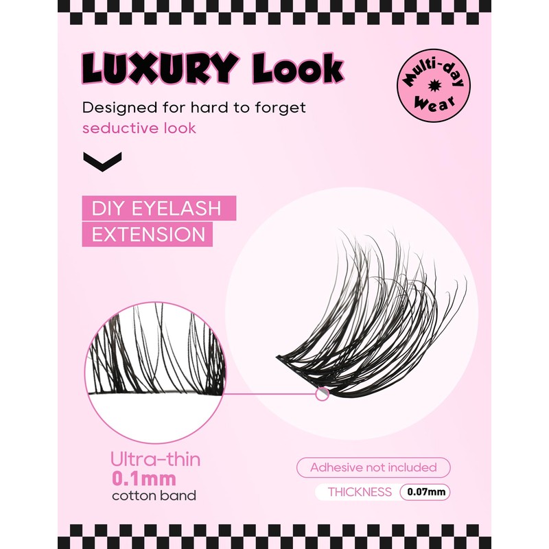 Cluster Eyelashes, Natural Look Eyelash Clusters, Wispy D Curl Eyelash
