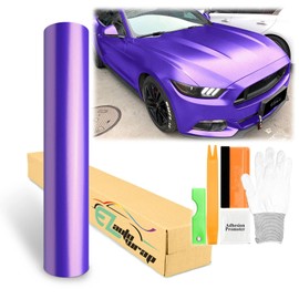 60"x72" (5FTx6FT) Purple Matte Metallic Satin Pearl Vinyl Wrap Sticker Sheet Film Car Auto Vehicle DIY Decal Bubble Free Air Release Self Adhesive Peel and Stick Free Tool Kit