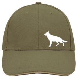 Huuraa Cappy Hat German Shepherd Silhouette Gift German Shepherd Gift Idea, Olive/Beige, Unit size