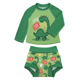 ALVABABY Long Sleeve Rashguards with Swim Diaper, Baby/Toddler Girls' Rash Guard Sets,Girl Swimsuit UPF 50+ Sun Protection Two Piece Bathing Suit ST-S05-12-18M