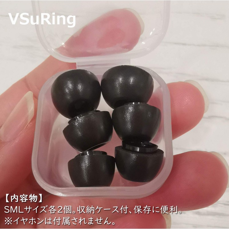 VSuRing Airpods Pro 2/1 Earbud Tips, Memory Foam, Urethane, 3