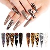 KZBTRBT Leopard Nail Foils, 10pcs Holographic Animal Design Stickers, Acrylic