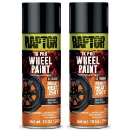 U-POL Raptor 4909 Gloss 1K Black Wheel Paint (10 oz) (2 Pack)
