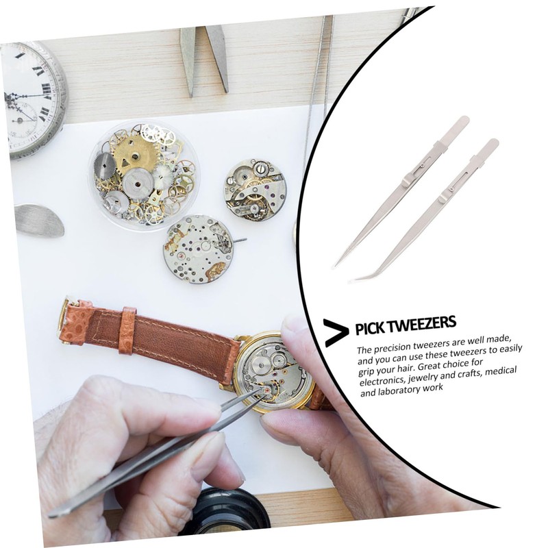 Outanaya 2pcs Stainless Steel Multi-purpose Jewelry for Electronics Lab Ergonomic