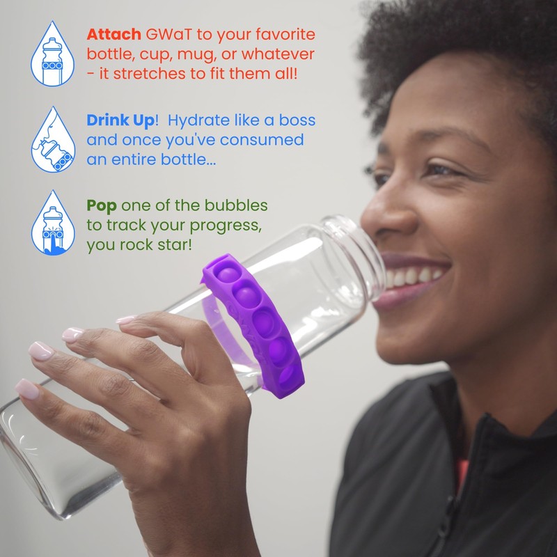 GWaT - Hydration Tracker for Water Bottles, Helps You Drink