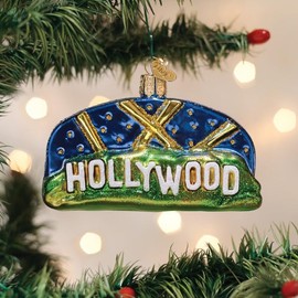 Old World Christmas Hollywood Sign Glass Hanging Ornament