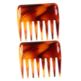 Gatuida 2Pcs Vintage Wide Tooth Combs for Hairstyling for and Side Durable and Lightweight with Comfortable Grip for Detangling Hair