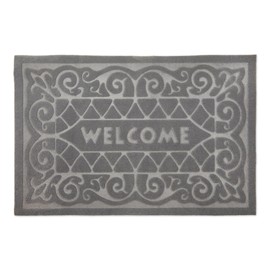 Emma Barclay Non Slip Easy Care Absorbant Door Mat Rug (60x40cm) (Grey Welcome)