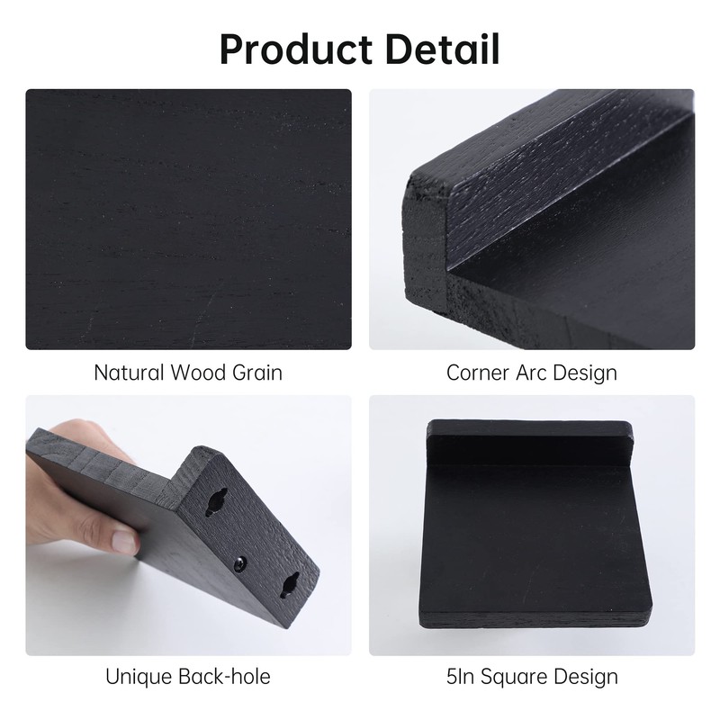 NIUBEST Small Floating Shelf, Set of 3 Black Shelf for
