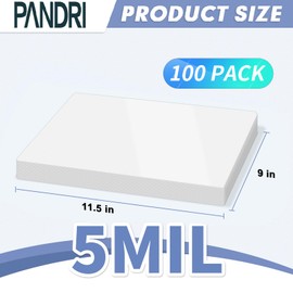 Laminating Sheets, PANDRI 100 Pack Thermal Laminator Pouches Holds 8.5 x 11 Inch, 5 Mil Clear Laminator Paper 9 x 11.5 Inch, Letter Size