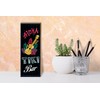 Femer Holzschild Hinweis 27x10 cm Aloha Tiki Bar Gitarre Deko