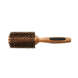 Bass Brushes | P Series | Straighten & Curl Round Hair Brush | Deluxe Length Styling Head | Natural Bristle | Pure Bamboo Handle | Large Barrel | Model P104