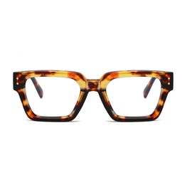 WHHJM Square Blue Light Glasses for Women Men Fashion Rectangle Computer Eyeglass Anti Eyestrain Anti Glare (Tortoise)