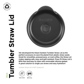 Klean Kanteen Unisex Straw Drinking Cap - Black, One Size