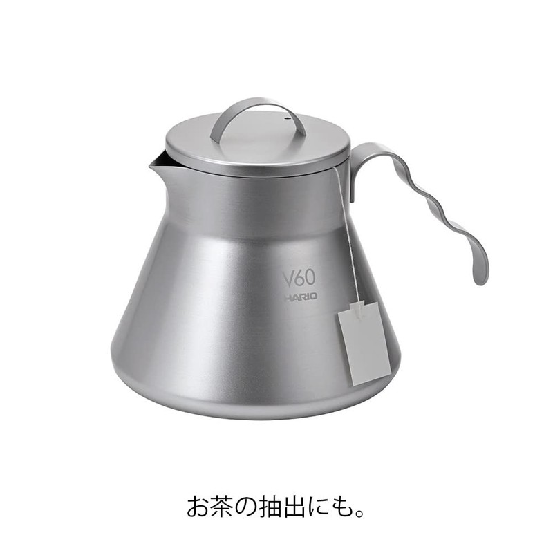 HARIO (ハリオ) V60 Metal Coffee Server 500ml Silver O-VCSM-50-HSV