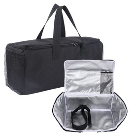 Iwatani Aburiya, Special Design Case, ABURI Perfect Fit [Same Size as Iwatani Aburiya's Outer Box], Vertical Storage, General, BBQ Case, Holds 2 Cylinders (Aburiya Fireside General Mania), black, Black Logo