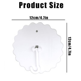 2 Sets of White 12cm Diameter Ceiling Mosquito Net Plastic Hooks Super Glue Dome Canopy Hook Nail Free Home Bed Cover Accessories with Base Screws