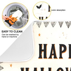 Tapete de secado de platos absorbente de 16 x 18 pulgadas para Halloween con diseño de calabaza, protector para cocina, de secado rápido
