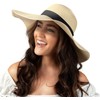 Women Floppy Sun Hat with Wide Brim—Foldable Roll-Up Straw Beach