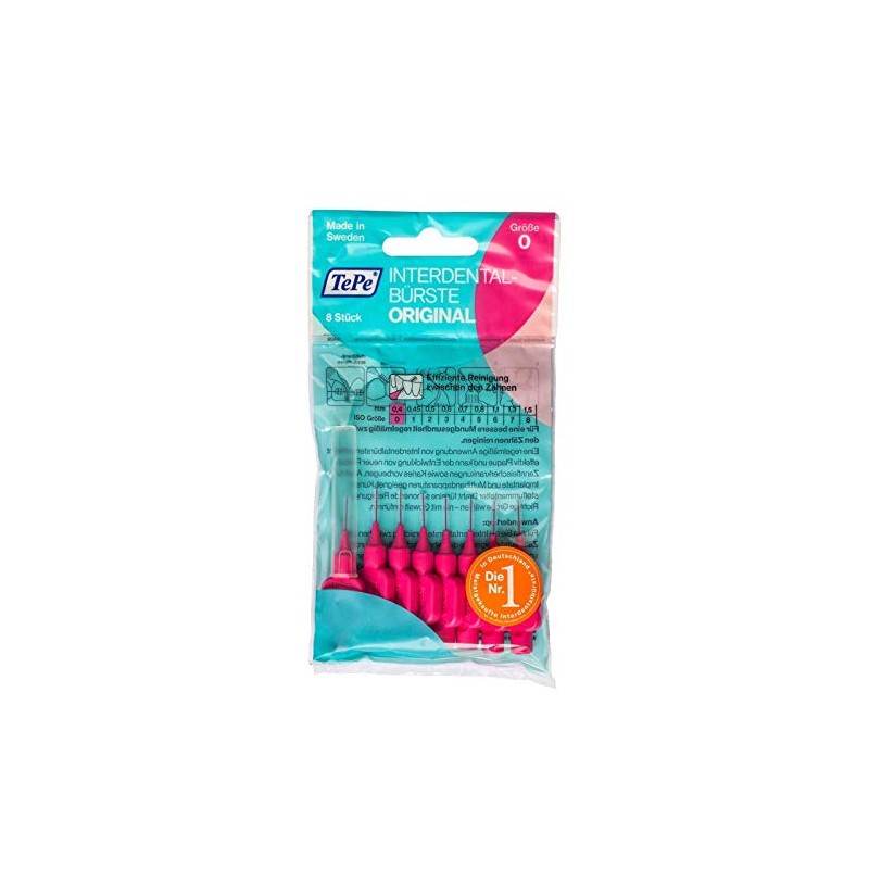 TePe Interdentalbürsten Pink Original Interdental Brushes ISO0 0.4 mm Pack