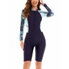 FEOYA Black One Piece Bathing Suit Womens Zip Rashguard UV