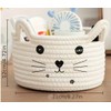 Cat-Shaped Cotton Rope Storage Basket for Pet Toy Organization –