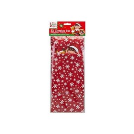 Naughty Christmas Elf Sleeping Bag with Pillow, Novelty Toy Mini Sleeping Cover Accessory make sure your elves stay cosy this winter with this elf sleeping bag- Snowflake Patterned Design