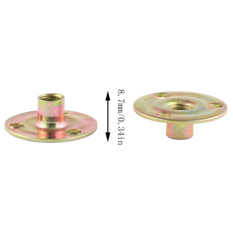 E-outstanding Round Base T-Nut 10PCS Brad Hole Tee Nut Thin