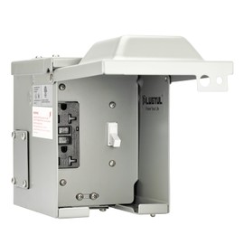 PLUGTUL Pre-drilled Outdoor Outlet Box with Switch, WRTR GFCI Outlet 20Amp, Weather Proof Enclosure Electrical Outlet Box, ETL Listed