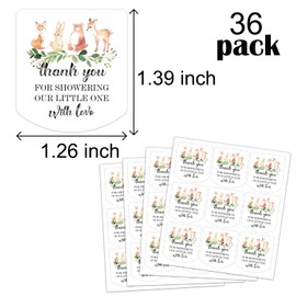 Hand Sanitizer Labels Thank You for Showering Our Little One with Love Stickers, Baby Shower Favor Stickers, Safari Baby Shower Party Favors.