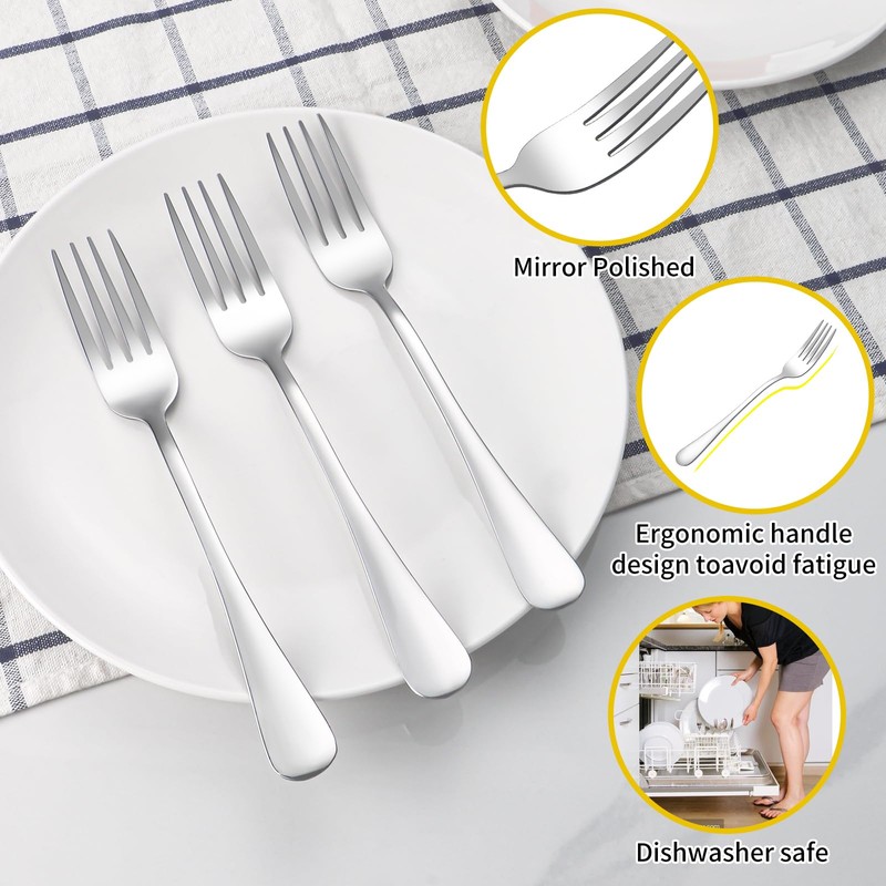 Dinner Forks, Stainless Steel Flatware Dinner Forks