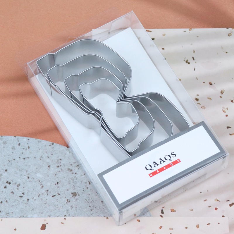 Glasses Sunglasses Cookie Cutter Set for Baking, 5/4/3/2 inch, 4