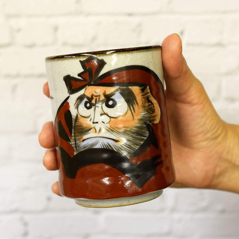 Large Tea Cup Kutaniyaki Yunomi Daruma Tea Bowl Pottery Brand