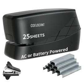 Coruscant Electric Stapler, Heavy Duty Desktop Stapler, Includes 2000 Staples and 1 Staple Remover, No-Jam Automatic AC or Battery Powered, 25 Sheet, Professional for Office Home School Use