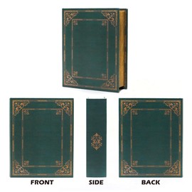 Jolitac Decorative Book Boxes, Vintage Style Fake Book Set of 3 Storage Organizers in 11", 9", 5" Heights for Jewelry Trinket Wedding Memories Hobby Keepsake (Vintage Green)