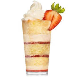 Loreso Tall Tumbler Shot, Mini Shooter Round Dessert Cups Clear Plastic Reusable Rewashable for Tasting Party, Small Round Shooters Appetizer Cup (96CT - 3.0oz Round Tall Cup)