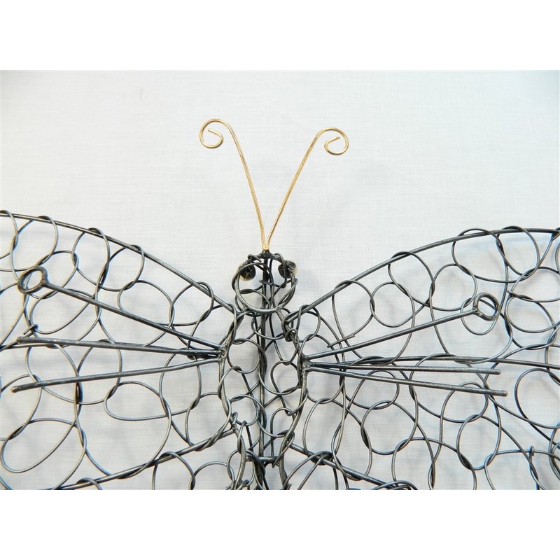 Thai Gifts Metal Wall Art Butterfly - Silver Wire Large