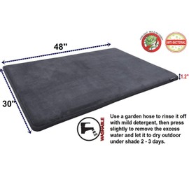 48"X30" Multi-Purpose XL Extra Large Big Luxury Cooling Memory Foam Velour Fleece Rug Mat for Bathroom/Kitchen/Yoga/Fitness/Playground/Playpen/Travel