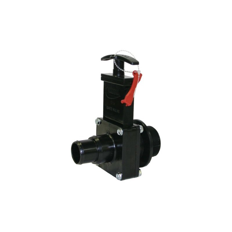 Valterra 7134X ABS Gate Valve, Black, 1-1/2" MPT x Step