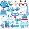Winter Wonderland Photo Booth Props Kit, 22 pcs Snowflake Photo