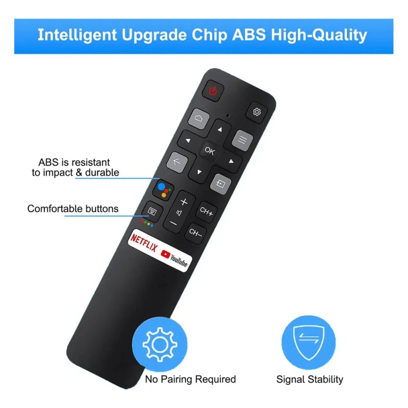 Control Para Tcl Smart Tv Andorid Rc802v+funda Mando De Voz