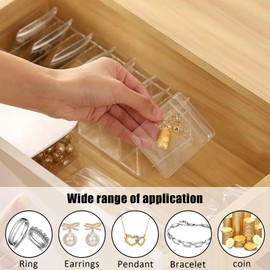 INCAUCA Thick 9.4 mil Small Ziplock Bags for Jewelry, 100 Pack Clear Baggies Reclosable, Tiny Sealable Plastic Bags, Mini Storage Bags, Little Zip Poly Lock Bags for Pills Earring Coins (6 x 8 cm)