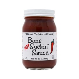 Bone Suckin' Sauce HOT, "We're Talkin' Serious", 16oz Glass Jar (Pack of 2, Total of 32 Oz)