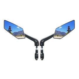 Bike Mirror 1 Pair, Wide Angle HD Glass E-Bike Mirrors, 360 Degree Rotatable Side Mirrors, Handlebar Rear View Mirror for Bicycle