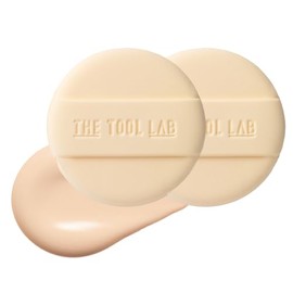THE TOOL LAB Esponja de Maquillaje Redonda de Larga Duración Olive Young para Base Líquida, Colorete, Sombras Y Cojín, Espuma Viscoelástica de 5 Capas para Mayor Cobertura - 5,3 Cm
