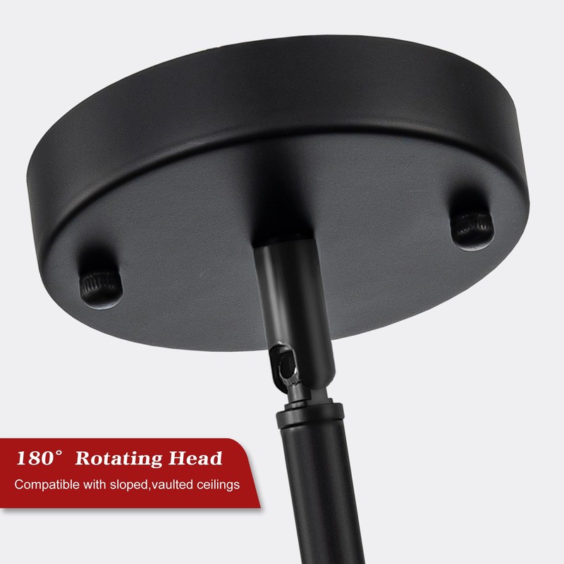 3-Light Crystal Ceiling Light, Black Semi Flush Mount Ceiling Lighting