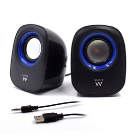 Ewent EW3501 Audio System 2.0 Speaker Stereo Speaker Powered by USB Black / Blue