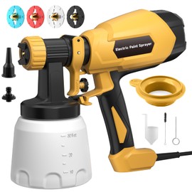 WIBENTL HVLP Paint Sprayer, Electric Spray Paint Gun, 3 Modes & 4 Brass Nozzles, with Cleaning & Blowing Joints, Variable Flow Control, for Doors, Fences, Furniture, Wall, Cabinet, Garden Chairs, etc.